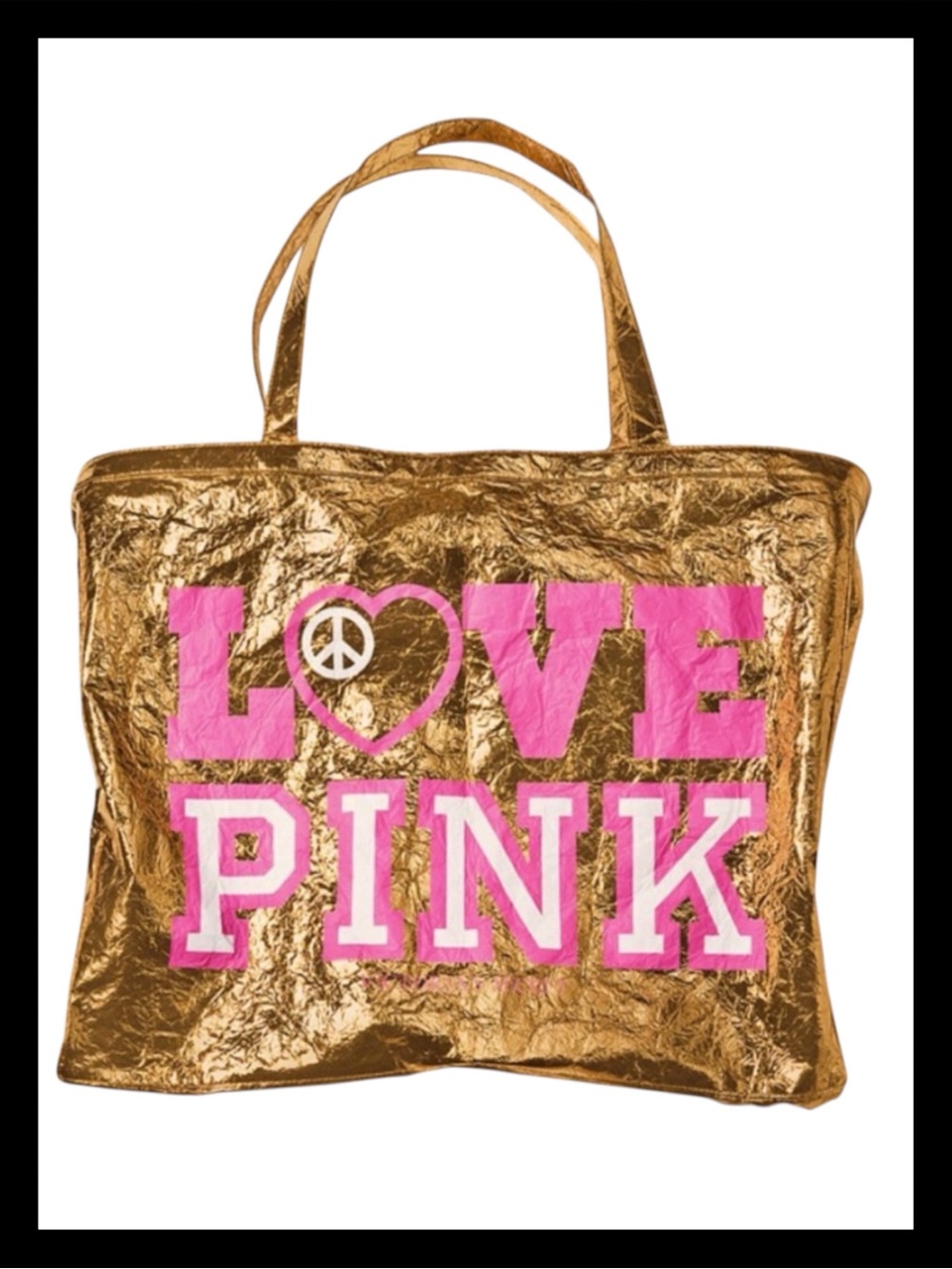 💕PINK VS 2008 Metallic ⓁⓄⓋⒺ ⓅⒾⓃⓀ Tote Bag NWT💕